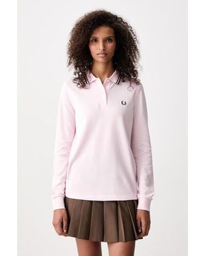Fred Perry Maglietta A Maniche Lunghe Da Donna - Bianco