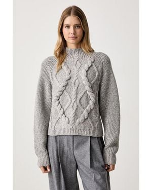 BOSS Maglione Da Donna Con Lana Frescienne - Grigio