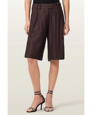 AllSaints Pantaloncini Da Donna Con Lino Charley - Marrone
