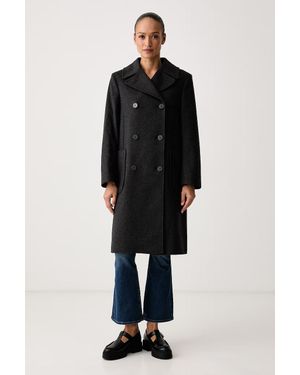 Lacoste Cappotto Da Donna Con Lana - Nero