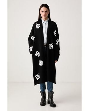 DKNY Cardigan Elegante Da Donna Con Viscosa - Nero