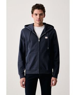 Calvin Klein Felpa Con Cerniera Da Uomo Con Cotone - Blu