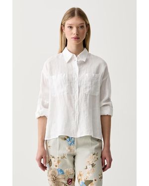 Benetton Camicia Safari Da Donna - Bianco