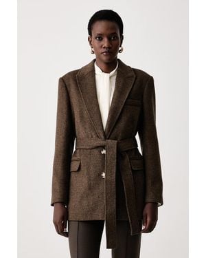 Twinset Giacca Da Donna Con Lana - Marrone