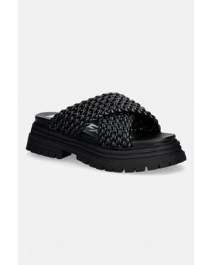 Buffalo Ciabatte Slide Sulla Banchina Da Donna Lennox Cross - Nero
