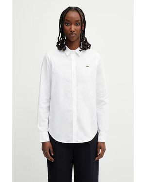 Lacoste Camicia Oxford Da Donna - Bianco