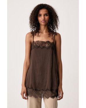 Mos Mosh Camicetta Da Donna Con Lyocell - Marrone