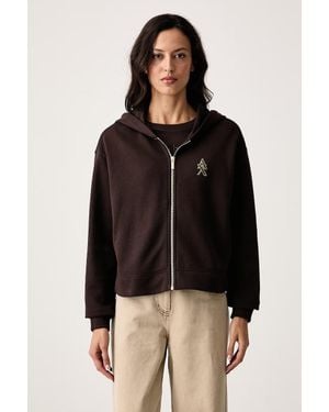 ARMANI EXCHANGE Felpa Con Cerniera E Cappuccio Da Donna - Nero