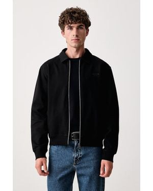 Guess Felpa Con Cerniera Da Uomo Con Cotone - Nero