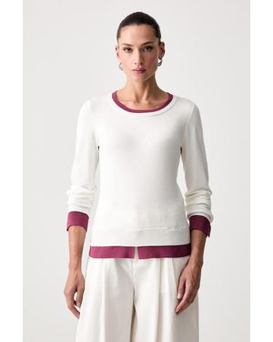 Liu Jo Maglione Da Donna Con Viscosa - Bianco