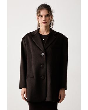 ARMANI EXCHANGE Cappotto Corto Da Donna Con Misto Lana - Nero