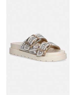 Buffalo Ciabatte Slide Da Donna Raya Ari Bo Glam - Neutro
