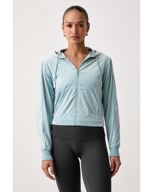 Guess Felpa Con Cerniera E Cappuccio Da Donna - Blu