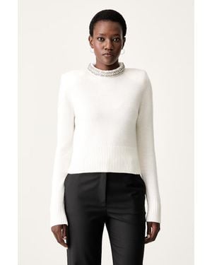Pinko Maglione Da Donna Con Misto Lana - Bianco