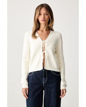Guess Cardigan Da Donna Con Viscosa - Neutro