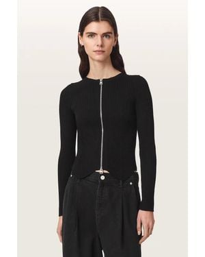 AllSaints Cardigan Da Donna Con Viscosa Cruz Zip - Nero