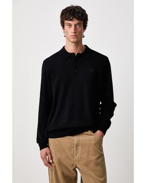 Fred Perry Maglione Da Uomo Con Lana - Nero
