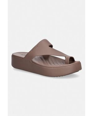Crocs™ Ciabatte Slide Da Donna Getaway Platform Toe Loop - Marrone