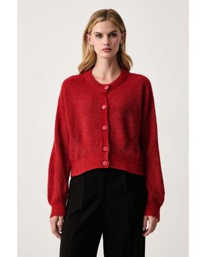 BOSS Cardigan Elegante Da Donna Con Lana C_Fernard_1 - Rosso