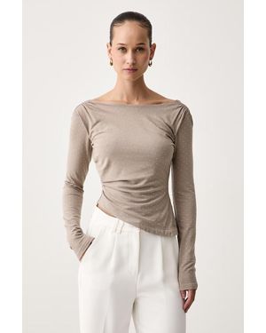 Guess A Maniche Lunghe Da Donna Con Viscosa Chrissy - Neutro