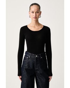 ViCOLO Maglietta A Maniche Lunghe Da Donna Con Misto Cashmere - Nero