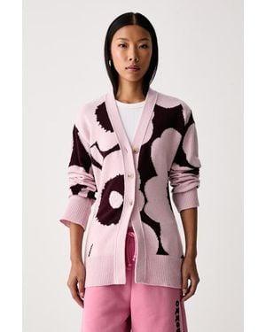 Marimekko Cardigan Elegante Da Donna - Rosa