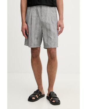 Benetton Pantaloncini Da Uomo Con Lino - Grigio