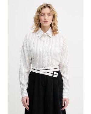 Sisley Camicia Da Donna Con Viscosa - Bianco