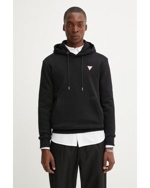 Guess Felpa Con Cappuccio Da Uomo Con Cotone - Nero