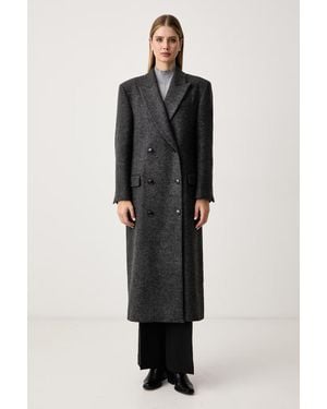 Twinset Cappotto Da Donna Con Lana - Nero