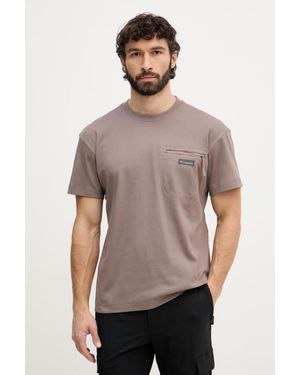 Columbia T-Shirt Da Trekking Da Uomo Con Cotone Echo Passage - Marrone