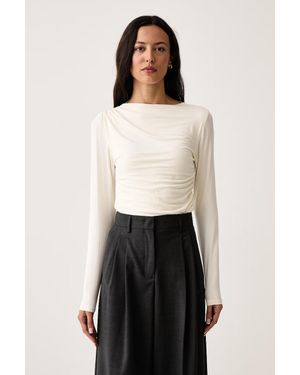 DKNY Maglietta A Maniche Lunghe Da Donna - Bianco