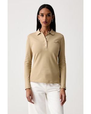Lacoste Maglietta A Maniche Lunghe Da Donna - Neutro