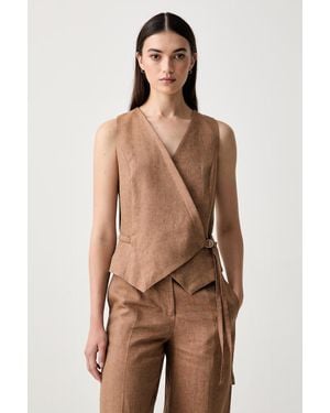 ViCOLO Gilet Da Donna Con Lino - Neutro