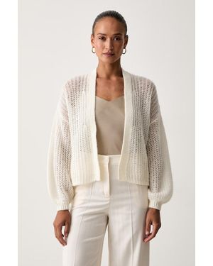 BOSS Cardigan Da Donna Con Lana C_Furgovia_1 - Neutro