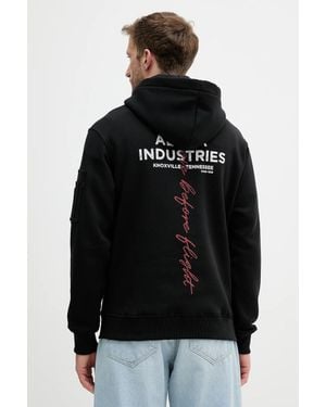 Alpha Industries Felpa Signature Backprint - Nero