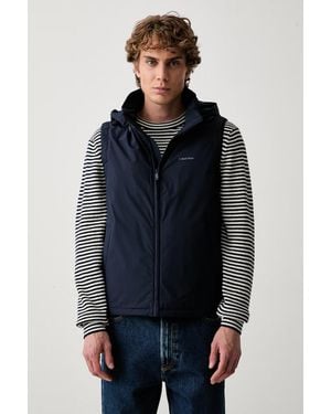 Calvin Klein Gilet Con Cappuccio Da Uomo - Blu