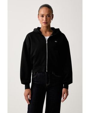 Calvin Klein Felpa Con Cerniera E Cappuccio Da Donna - Nero