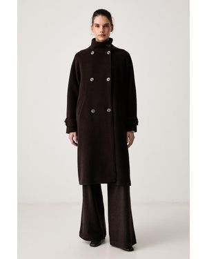 Sessun Cappotto Da Donna Con Lana Bleeckett - Nero