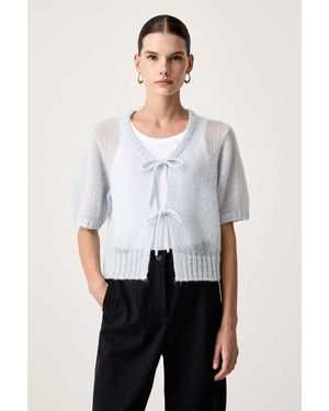 BOSS Cardigan Da Donna Con Lana C_Fisolette - Bianco