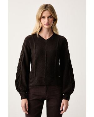 ARMANI EXCHANGE Maglione Loungewear Da Donna Con Misto Lana - Nero
