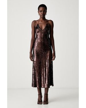 Bardot Vestito Halter Santina - Marrone