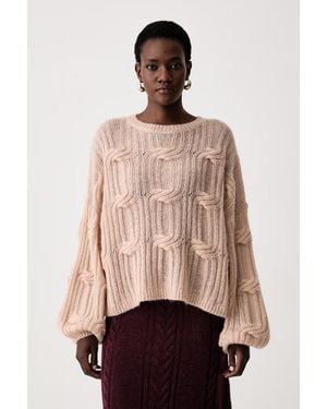 BOSS Cardigan Da Donna Con Lana C_Famae - Neutro
