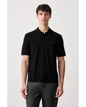 Calvin Klein Polo Maglione Da Uomo Con Viscosa - Nero