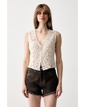 Haveone Gilet Monopetto Da Donna Con Cotone - Bianco