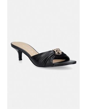 Guess Ciabatte Slide Tacchi Bassi Da Donna Somaya - Nero