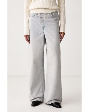 Guess Jeans Wide Leg Da Donna Gina - Grigio