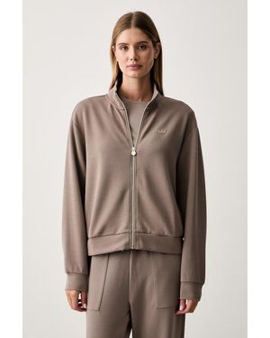 EA7 Felpa Con Cerniera Da Donna Con Modal - Marrone