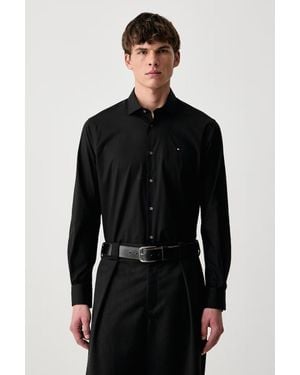 Tommy Hilfiger Camicia Da Uomo Con Cotone - Nero