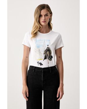 DKNY T-Shirt Da Donna Con Modal - Bianco